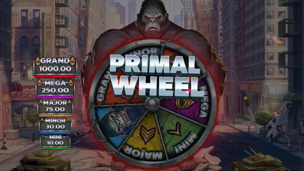 Primal Rampage slot game featuring a giant ape in a jungle setting
